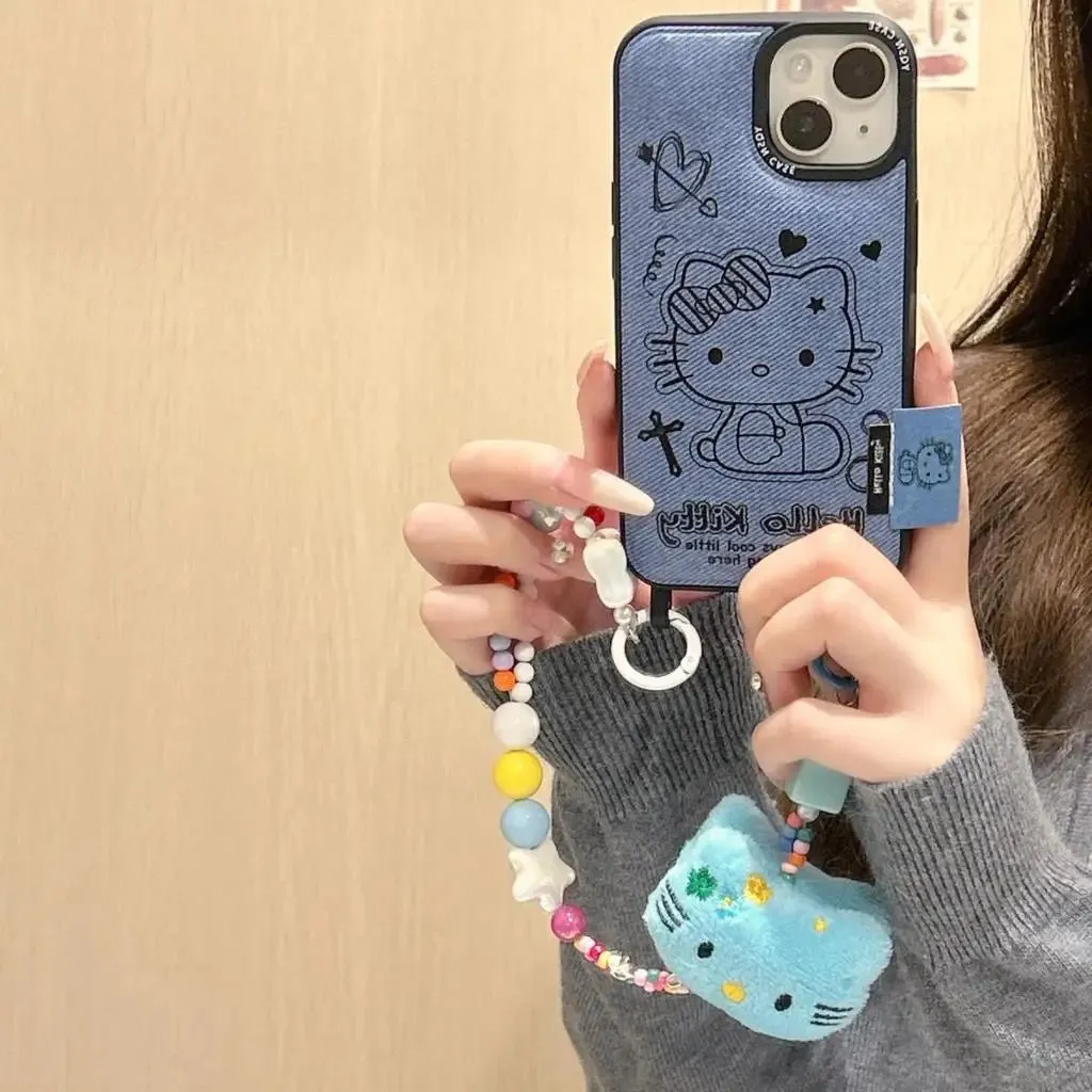 Kawaii Hello Kitty Denim Color iPhone Case