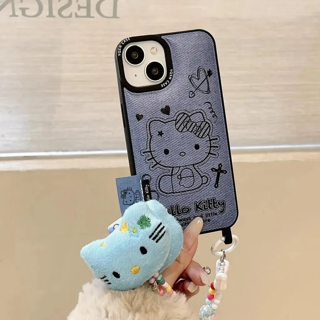 Kawaii Hello Kitty Denim Color iPhone Case