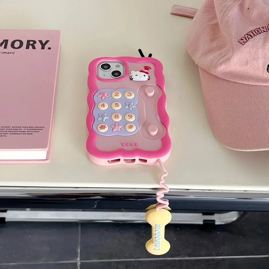 Kawaii Hello Kitty Dial Phone iPhone Case