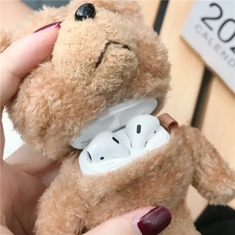 Kawaii Teddy Bear Doll AirPods Case