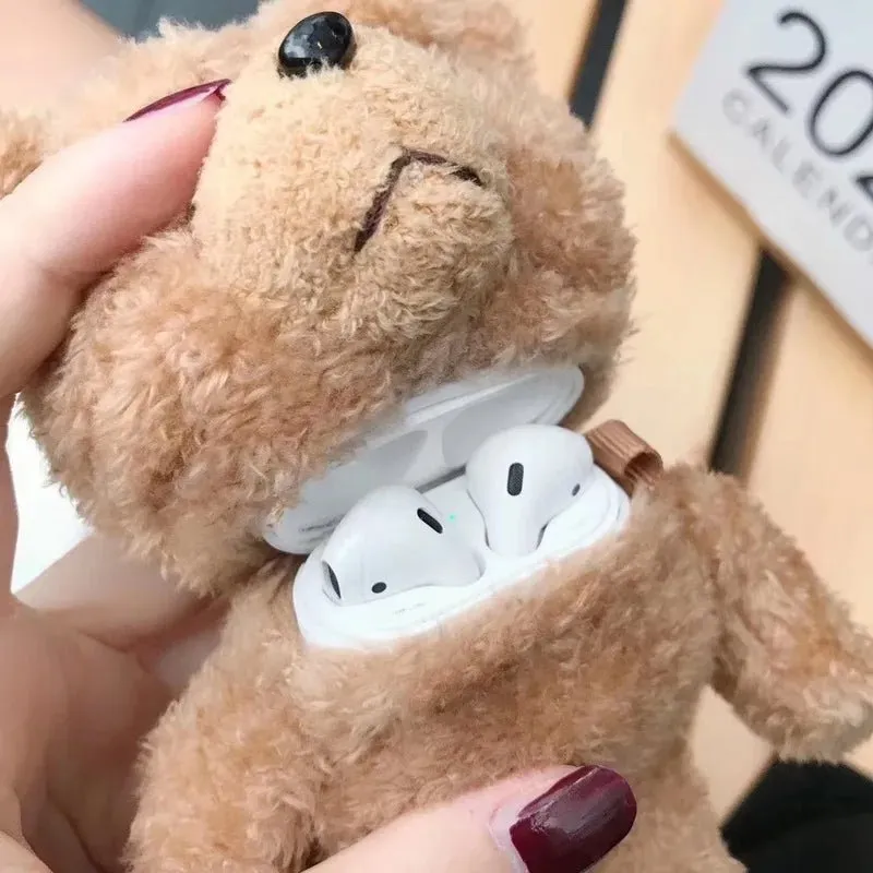 Kawaii Teddy Bear Doll AirPods Case