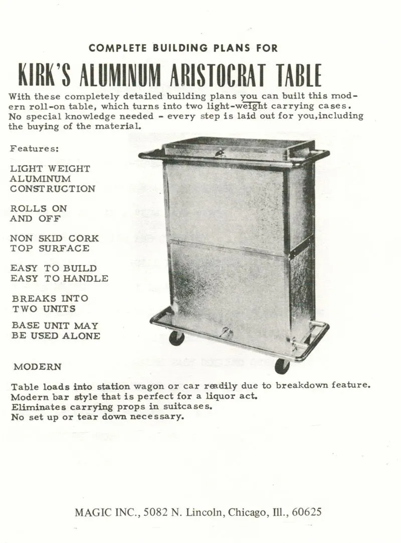 Kirk's Aluminum Aristocrat Table - Book