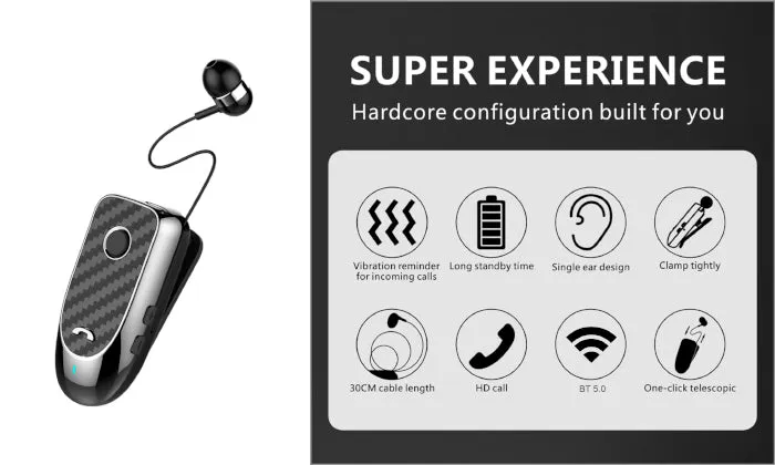 L2 Wireless Business BT Headset in-Ear Retractable Earphone