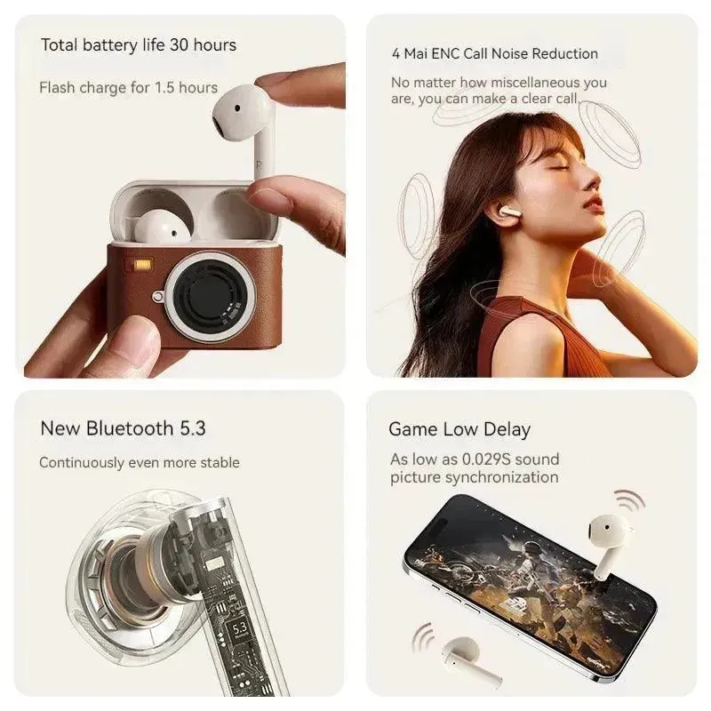 LiberFeel CCD Camera Shaped Wireless Earbuds