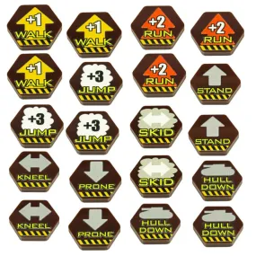 LITKO Premium Printed Mecha Combat Maneuvers Token Set (20)