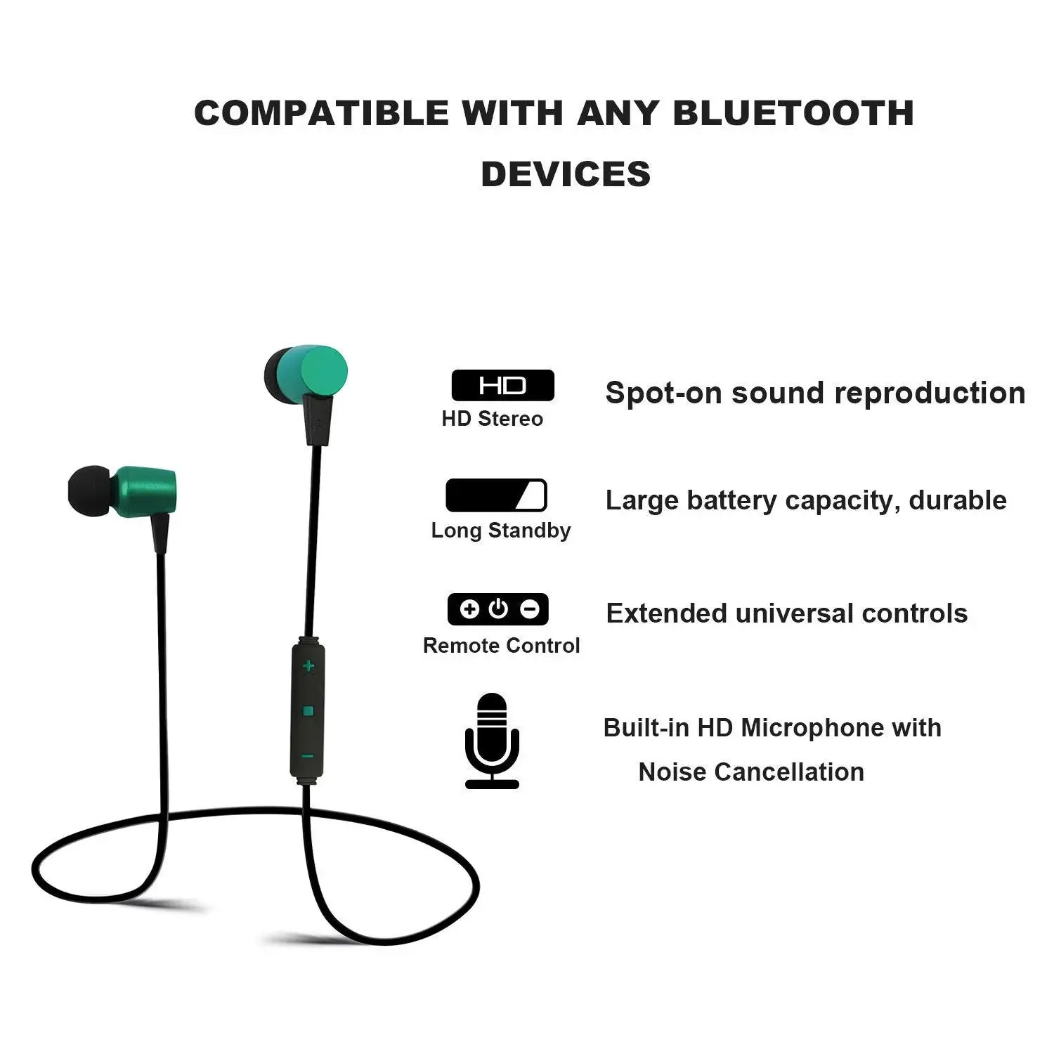 Mini In Ear Wireless Sports Bluetooth Headset with Microphone-Wireless Earbuds