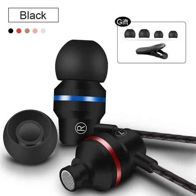 New Universal Headphones 3.5mm In Ear Stereo Earbuds Sport Wired Earphone For Mobile Phone