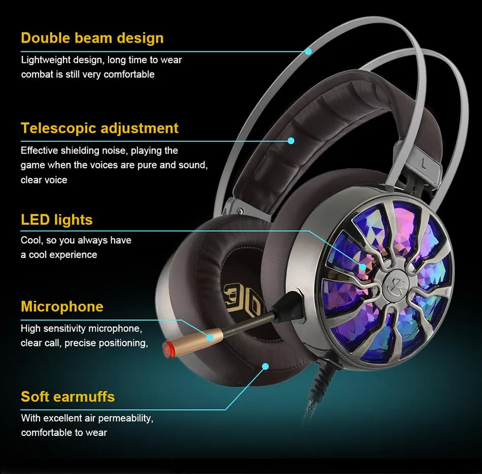 Ninja Dragon P65X USB 3D Surround Vibration Gaming Headset