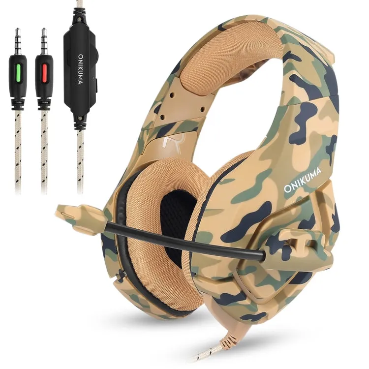 ONIKUMA K1-B Elite Camouflage Gaming Headset with Enhanced Bass and Noise-Canceling Mic