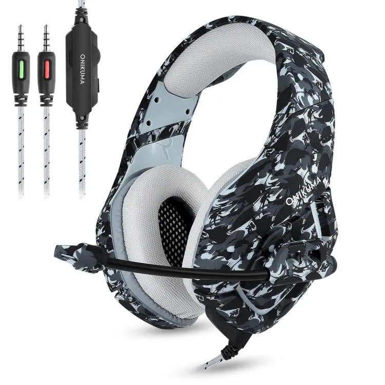 ONIKUMA K1-B Elite Camouflage Gaming Headset with Enhanced Bass and Noise-Canceling Mic