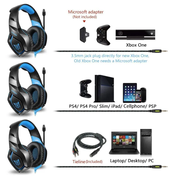 ONIKUMA K1-B Elite Camouflage Gaming Headset with Enhanced Bass and Noise-Canceling Mic