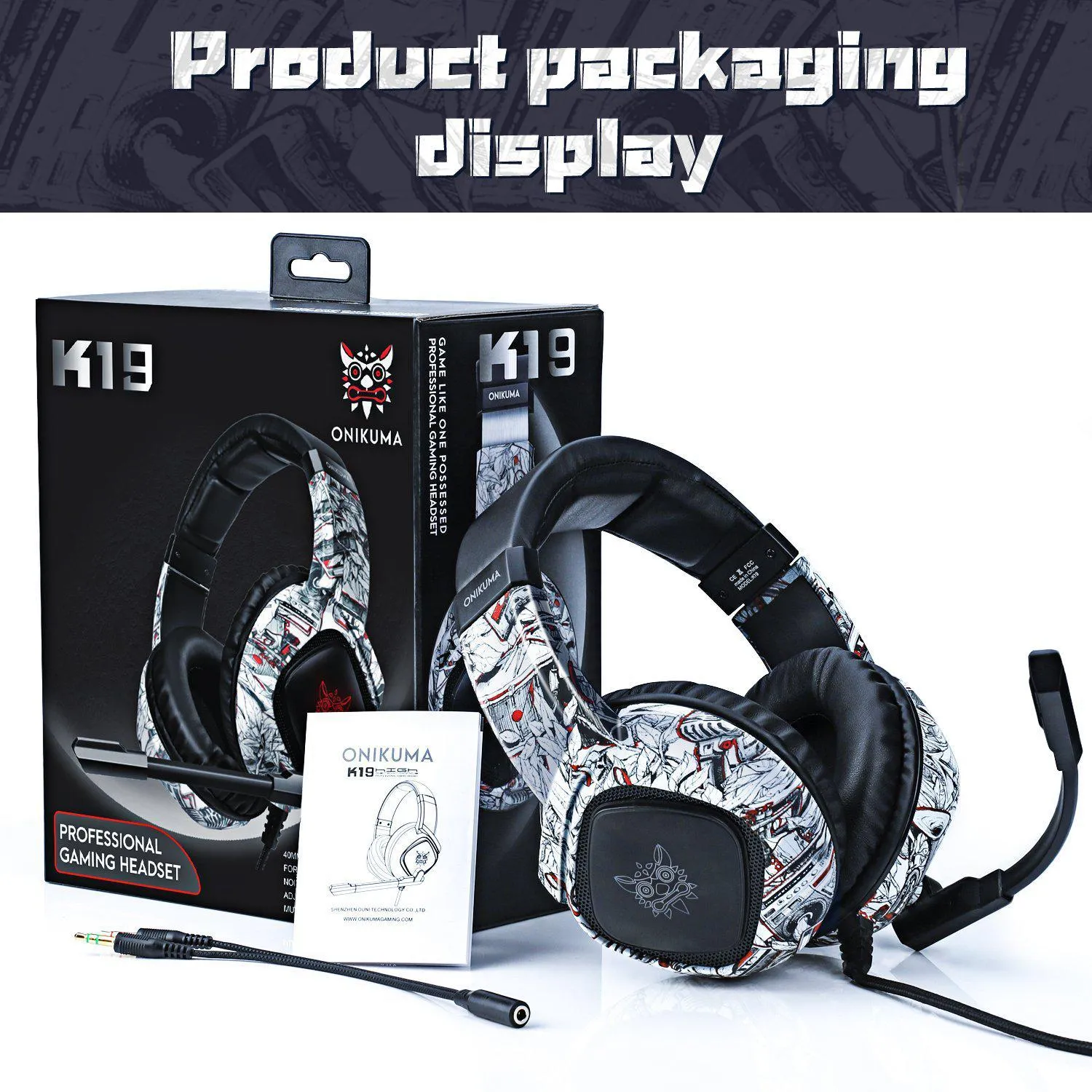 ONIKUMA K19 Professional Gaming Headphone with RGB LED Backlight