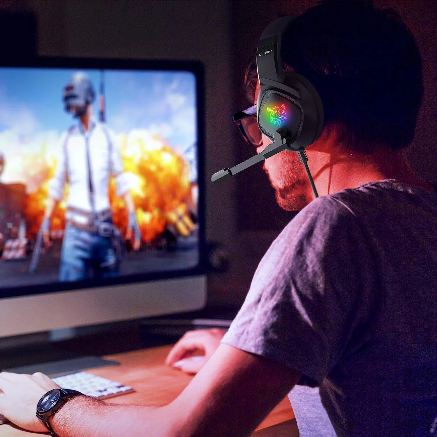ONIKUMA K19 Professional Gaming Headphone with RGB LED Backlight