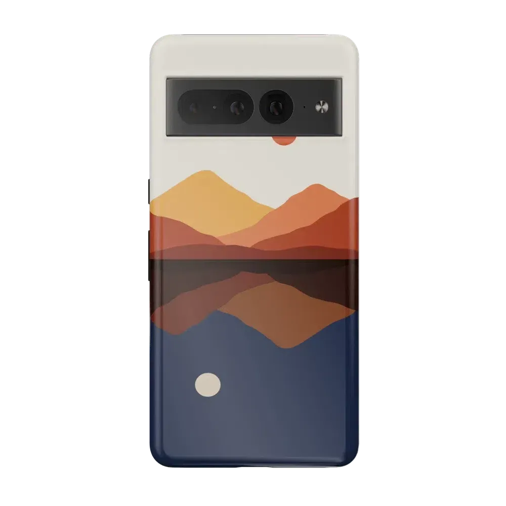 Opposites Attract | Day & Night Colorblock Mountains Google Pixel Case