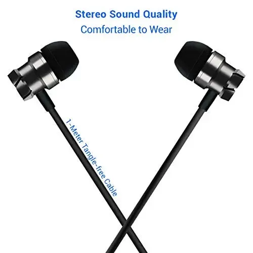 OPTIMA Wired Earbuds in Ear Headphones with Microphone, Earphones with Mic and Volume Control, Memory Foam, Reinforced Cable, Bass Compatible with iPhone