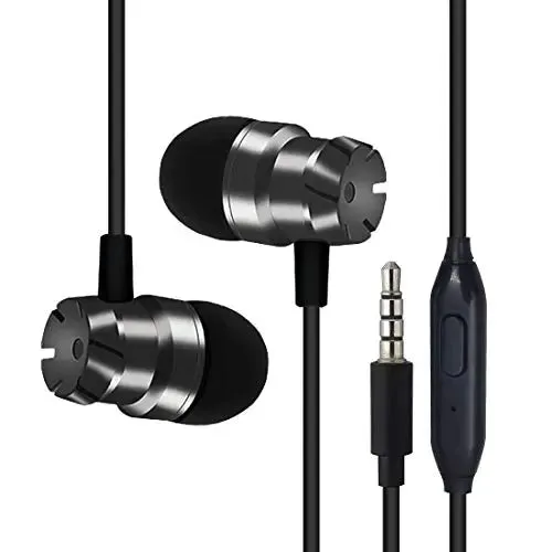 OPTIMA Wired Earbuds in Ear Headphones with Microphone, Earphones with Mic and Volume Control, Memory Foam, Reinforced Cable, Bass Compatible with iPhone