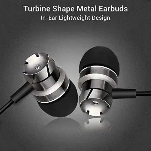 OPTIMA Wired Earbuds in Ear Headphones with Microphone, Earphones with Mic and Volume Control, Memory Foam, Reinforced Cable, Bass Compatible with iPhone