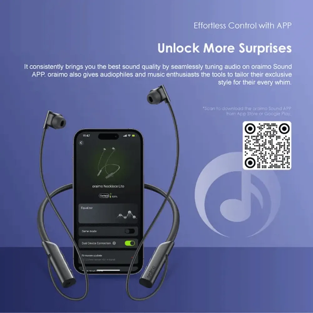 Oraimo Necklace Lite OEB-311 Neckband Wireless Earphone - Black