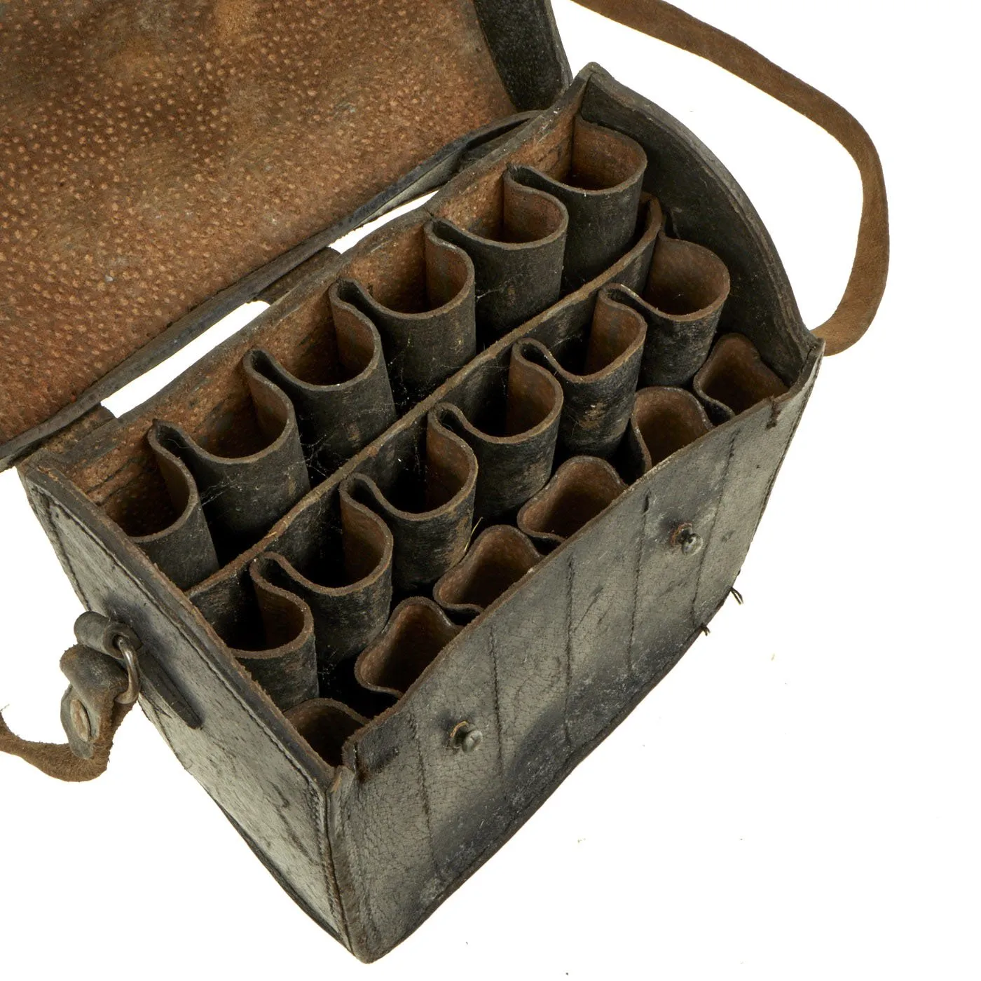 Original Cold War East German DDR Leather Flare Gun Ammunition Pouch