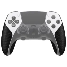 PlayVital Anti-Skid Sweat-Absorbent Controller Grip for ps5 Edge Wireless Controller, Professional Textured Soft PU Handle Grips Anti Sweat Protector for ps5 Edge Controller - Black - PFPJ112
