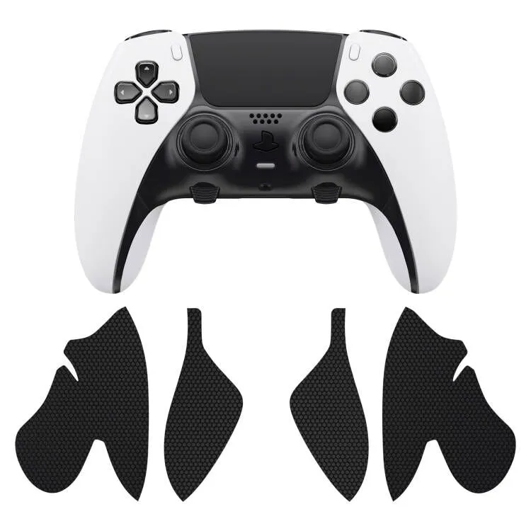 PlayVital Anti-Skid Sweat-Absorbent Controller Grip for ps5 Edge Wireless Controller, Professional Textured Soft PU Handle Grips Anti Sweat Protector for ps5 Edge Controller - Black - PFPJ112