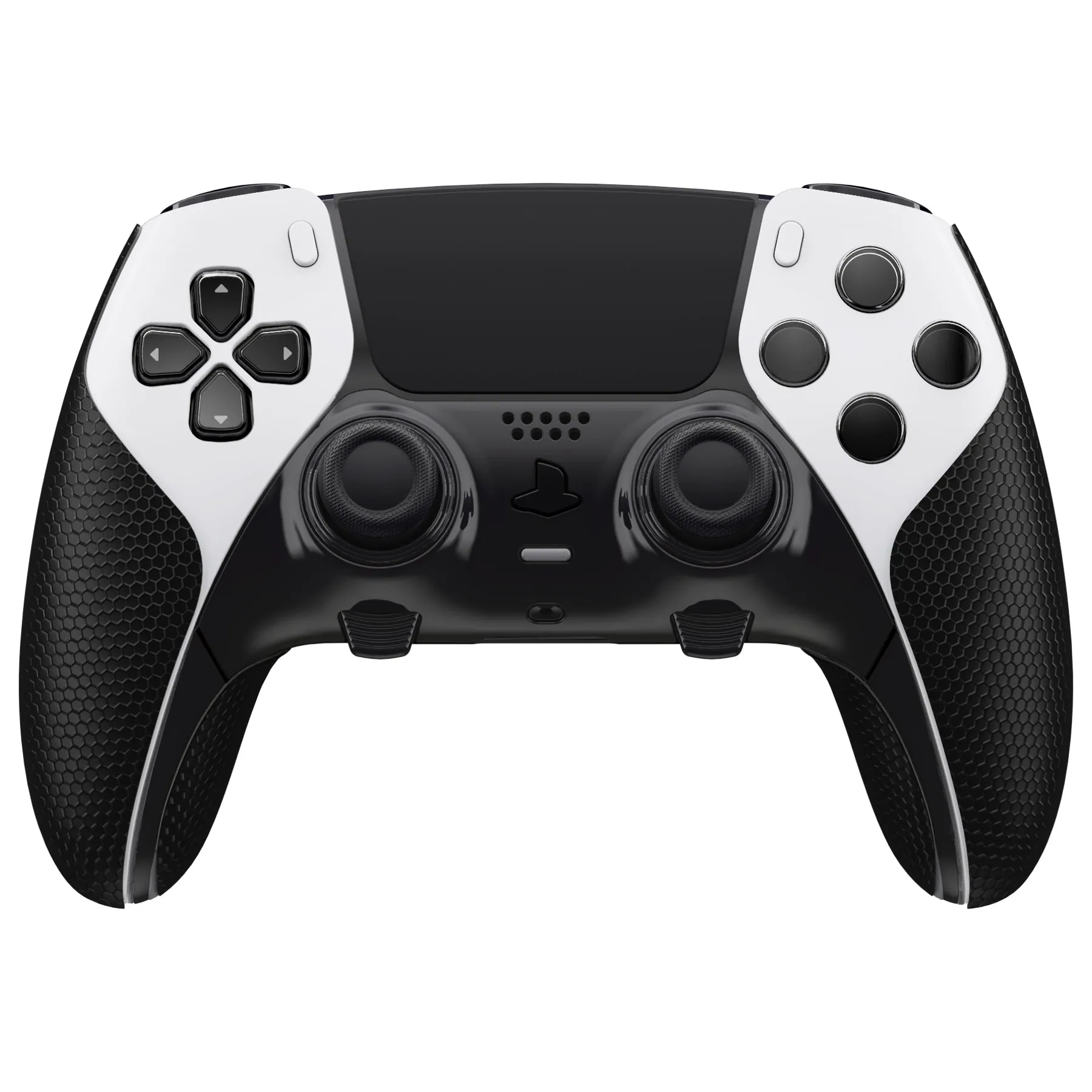 PlayVital Anti-Skid Sweat-Absorbent Controller Grip for ps5 Edge Wireless Controller, Professional Textured Soft PU Handle Grips Anti Sweat Protector for ps5 Edge Controller - Black - PFPJ112