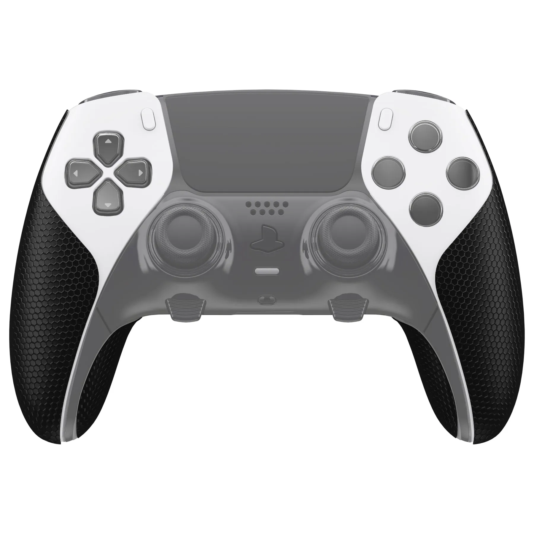 PlayVital Anti-Skid Sweat-Absorbent Controller Grip for ps5 Edge Wireless Controller, Professional Textured Soft PU Handle Grips Anti Sweat Protector for ps5 Edge Controller - Black - PFPJ112