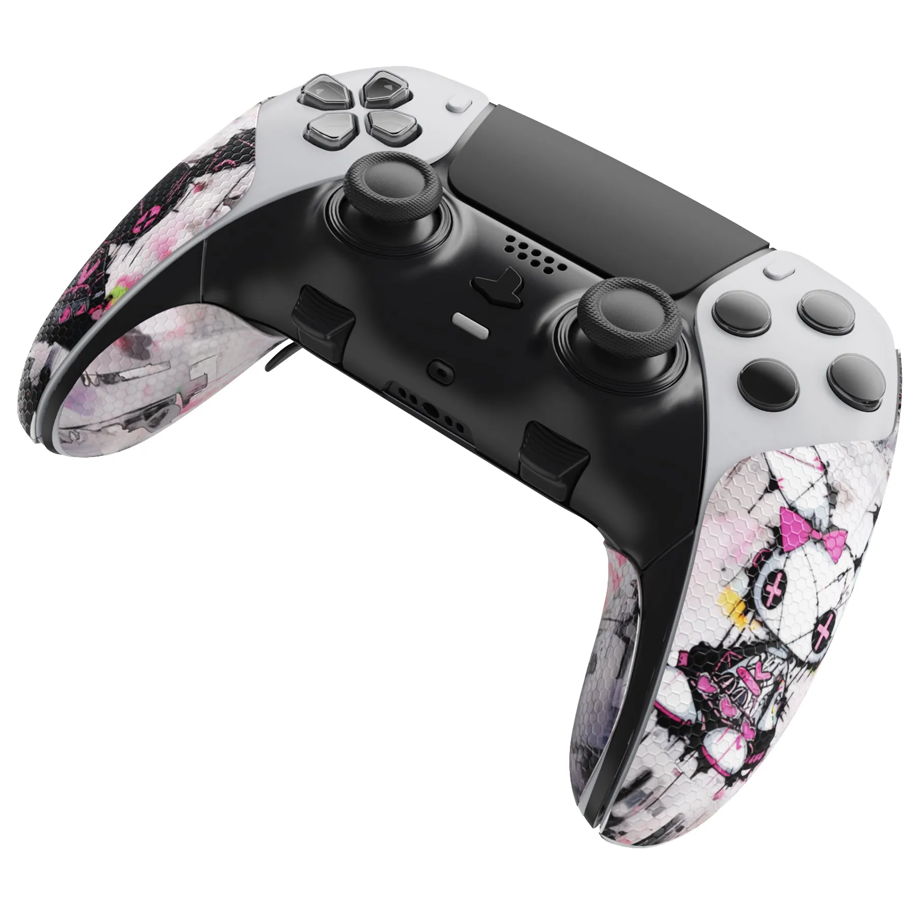 PlayVital Anti-Skid Sweat-Absorbent Controller Grip for ps5 Edge Wireless Controller, Professional Textured Soft PU Handle Grips Anti Sweat Protector for ps5 Edge Controller - Lovely Punky Bunny - PFPJ155