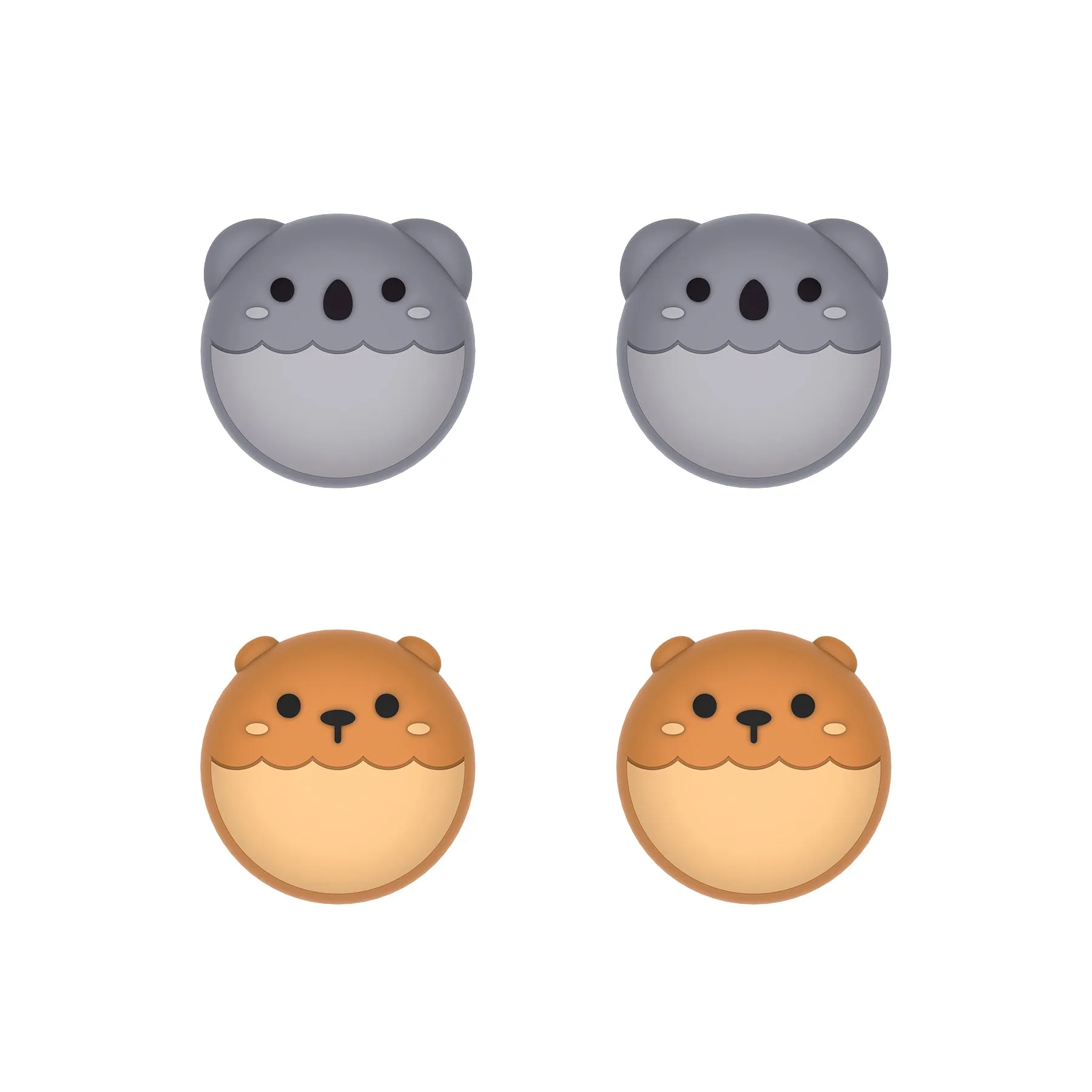 PlayVital Brown Bear & Koala Cute Thumb Grip Caps for PS5/4 Controller, Silicone Analog Stick Caps Cover for Xbox Series X/S, Thumbstick Caps for Switch Pro Controller - PJM3001