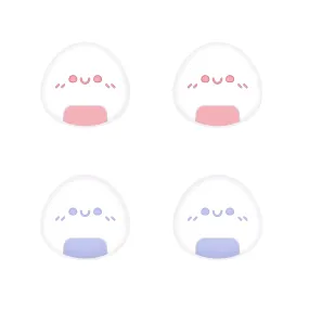 PlayVital Onigiri Cute Thumb Grip Caps for PS5/4 Controller, Silicone Analog Stick Caps Cover for Xbox Series X/S, Thumbstick Caps for Switch Pro Controller - Light Violet & Pink - PJM3008