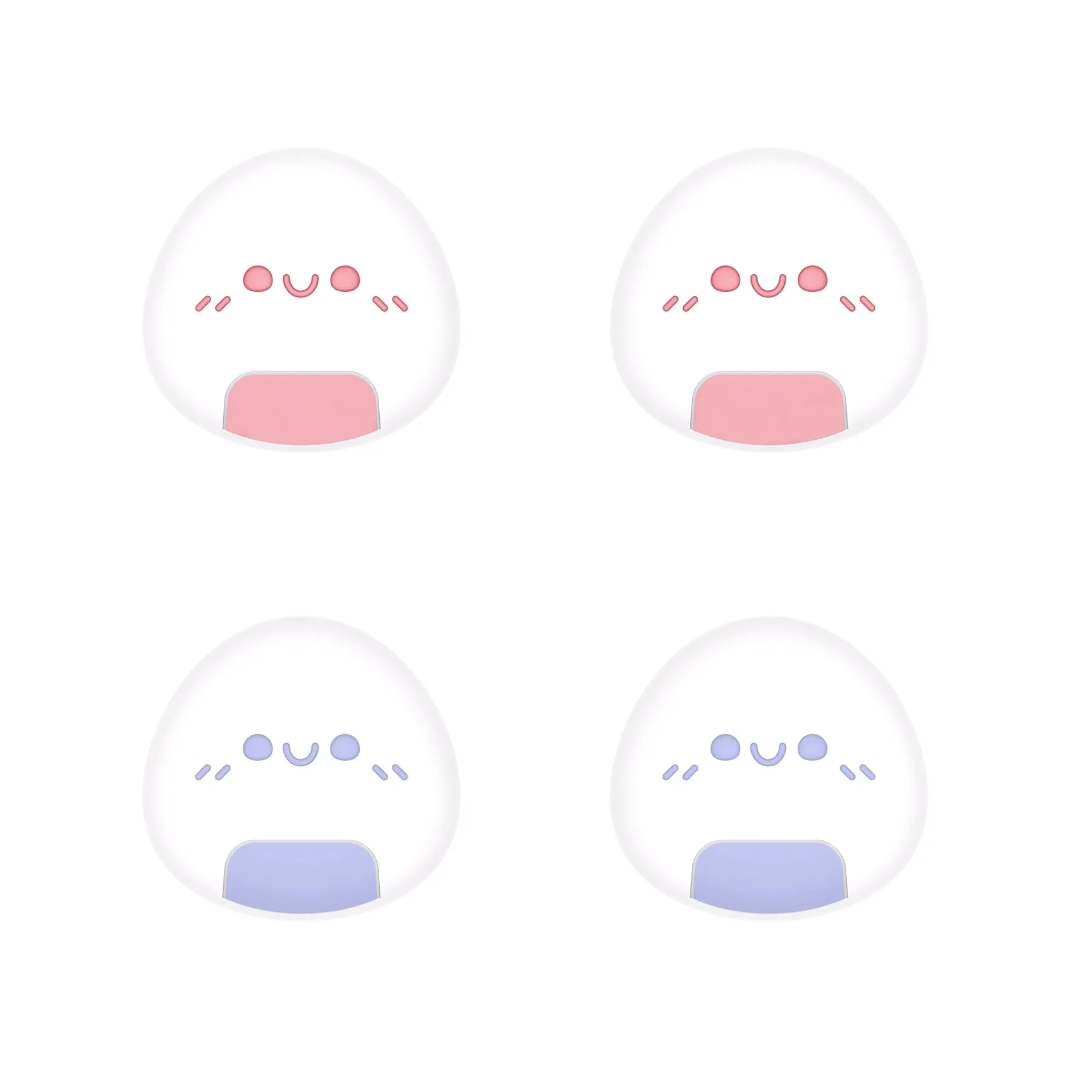 PlayVital Onigiri Cute Thumb Grip Caps for PS5/4 Controller, Silicone Analog Stick Caps Cover for Xbox Series X/S, Thumbstick Caps for Switch Pro Controller - Light Violet & Pink - PJM3008