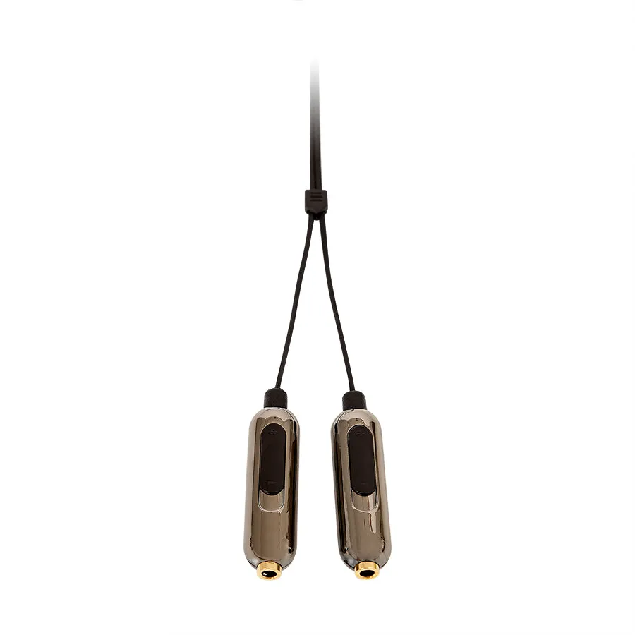 Premier Retractable Audio Headphone Splitter Cable with Individual Volume Controls