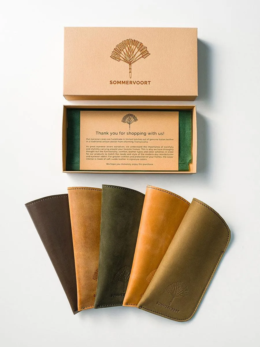 Rainy Sand classic leather glasses case