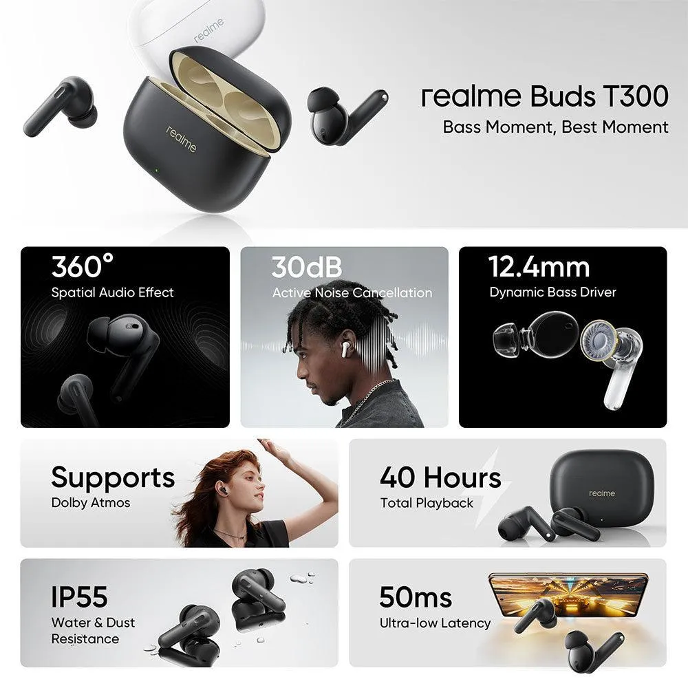 Realme Buds T300 RMA2302 Earbuds - Youth White