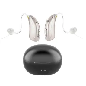 Rechargeable Hearing Aids for Both Ears, Vinmall Digital Hearing Amplifier with Charging Case, 1 Pair, Silver