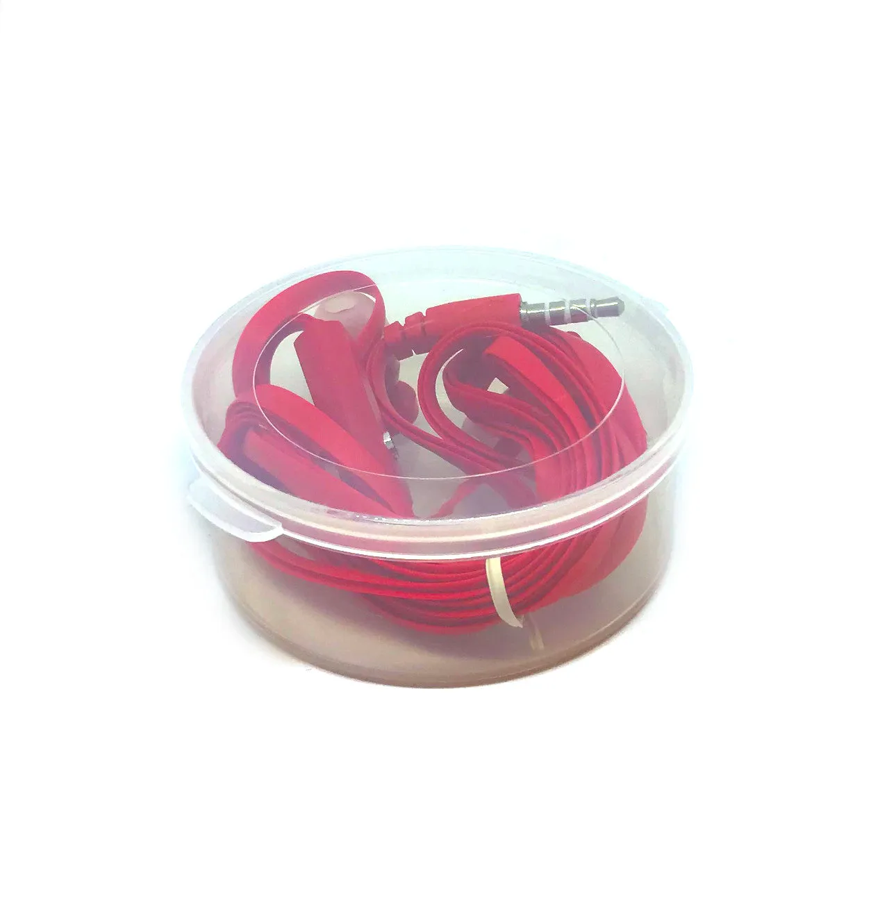 Red Stereo Deluxe Earbuds With Microphone