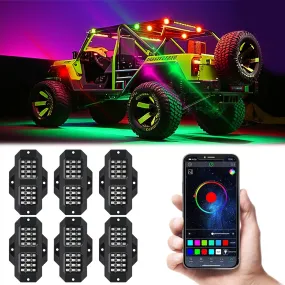 RGB LED Rock Lights Kits Multicolor Exterior Waterproof Underglow