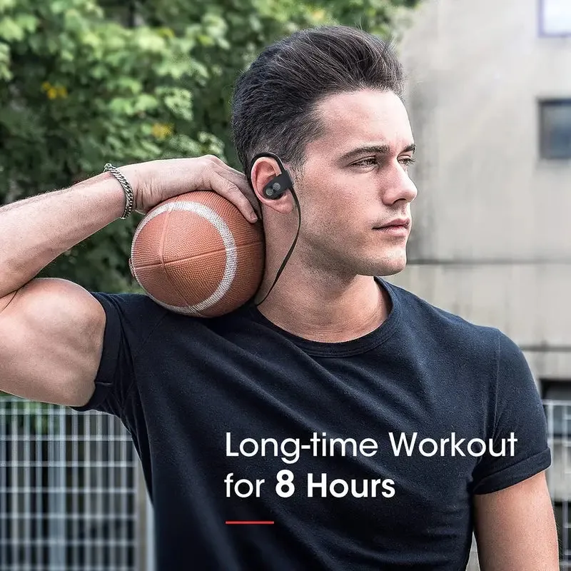Running Headphones W/16 Hrs Playtime, Bass  HD Stereo Wireless Sports Earphones Earbuds In Ear For Workout, Gym W/CVC6. 0 Noise Cancelling Mic