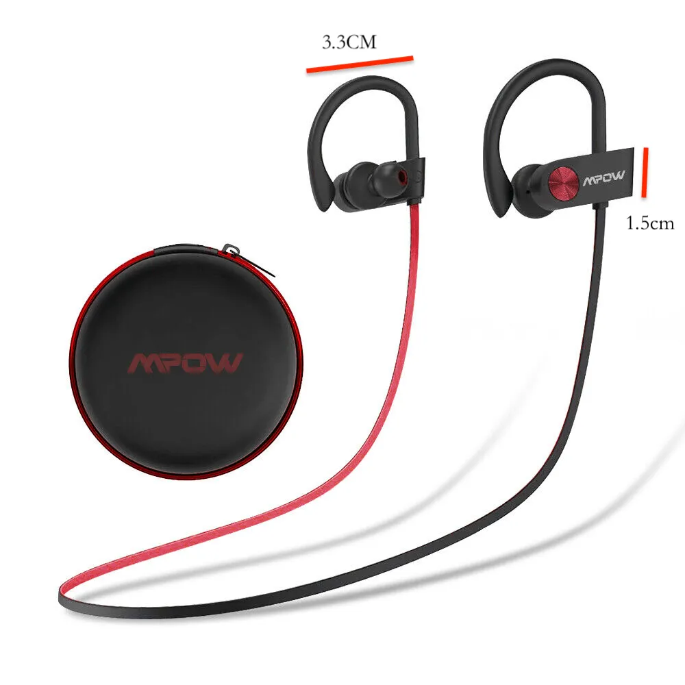 Running Headphones W/16 Hrs Playtime, Bass  HD Stereo Wireless Sports Earphones Earbuds In Ear For Workout, Gym W/CVC6. 0 Noise Cancelling Mic