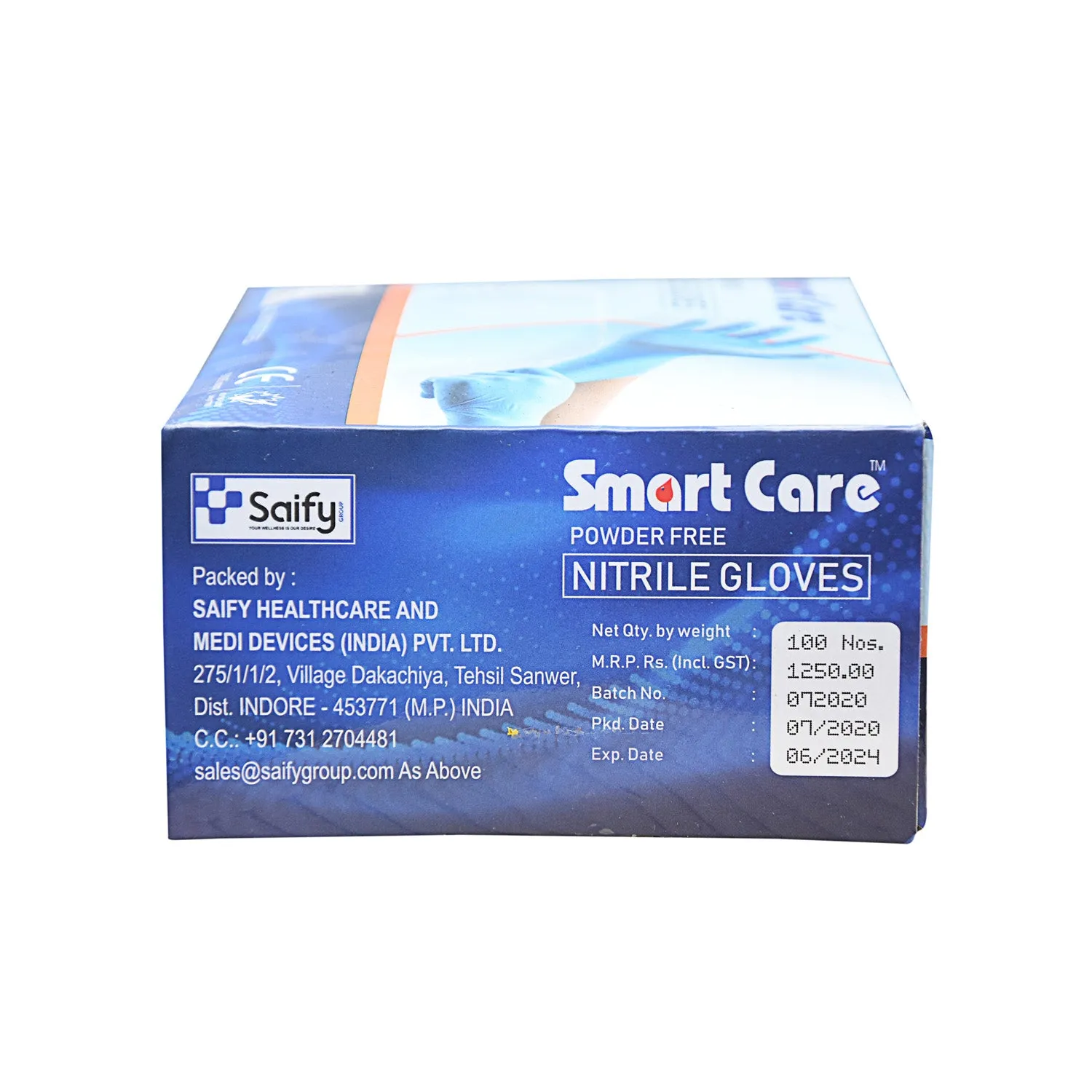 Smart Care Nitrile Gloves 100 Pieces Small