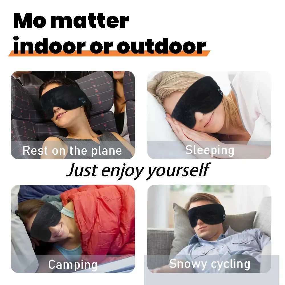 Soft Wireless Bluetooth Sleeping Mask w/Earphones for Music Meditation