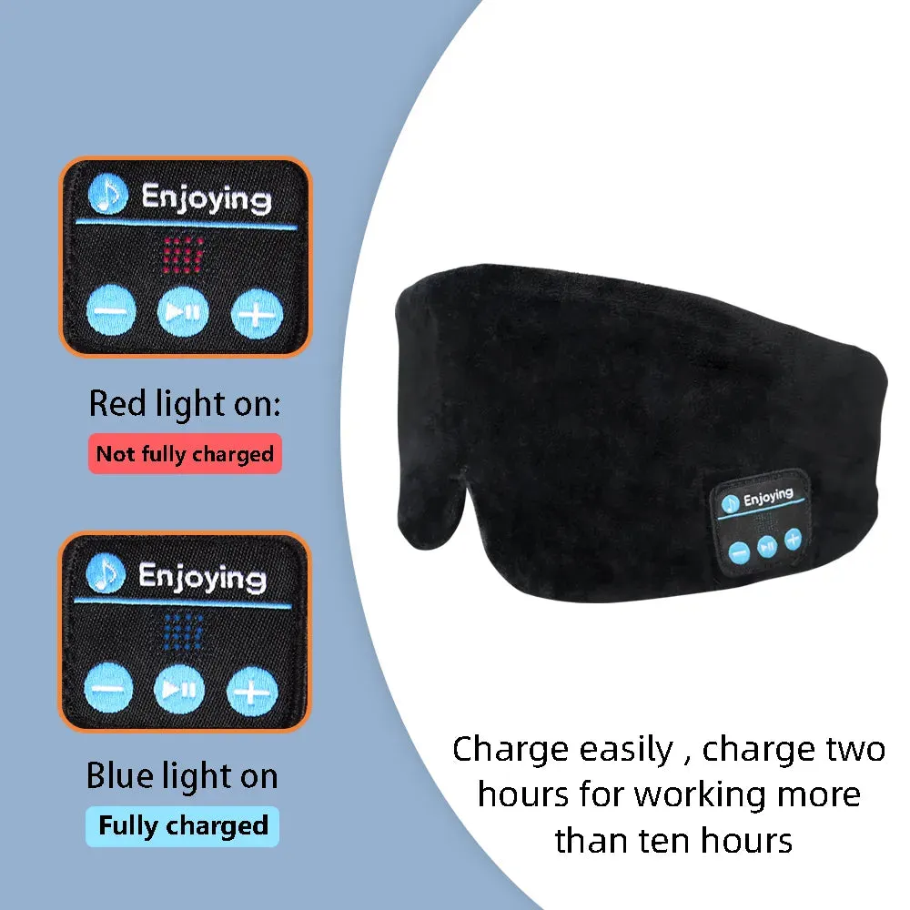 Soft Wireless Bluetooth Sleeping Mask w/Earphones for Music Meditation