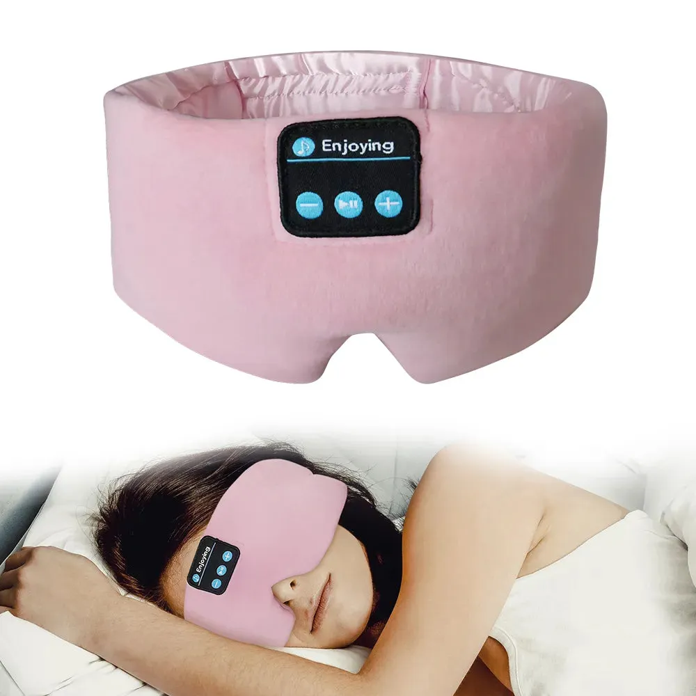 Soft Wireless Bluetooth Sleeping Mask w/Earphones for Music Meditation