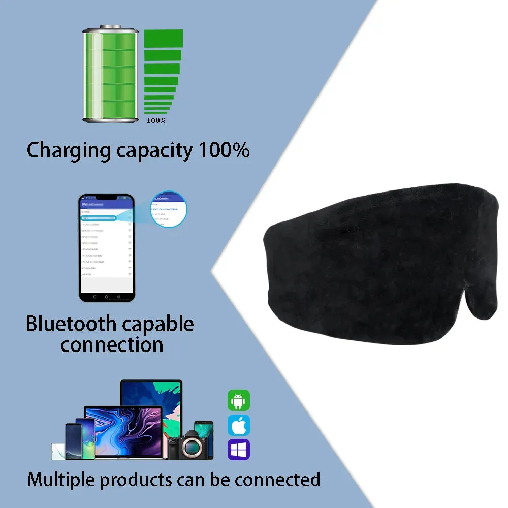 Soft Wireless Bluetooth Sleeping Mask w/Earphones for Music Meditation