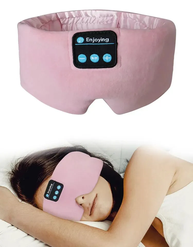 Soft Wireless Bluetooth Sleeping Mask w/Earphones for Music Meditation