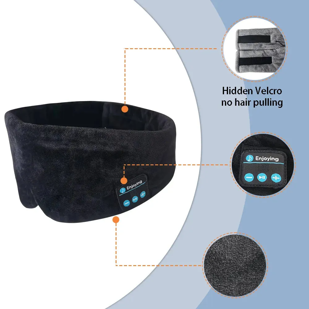 Soft Wireless Bluetooth Sleeping Mask w/Earphones for Music Meditation