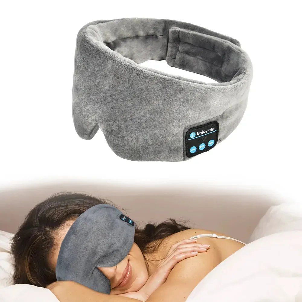 Soft Wireless Bluetooth Sleeping Mask w/Earphones for Music Meditation