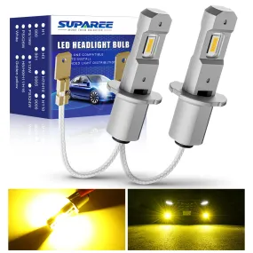 SUPAREE H3 LED Fog Light Bulbs 3000K Yellow with Bright CSP Chips