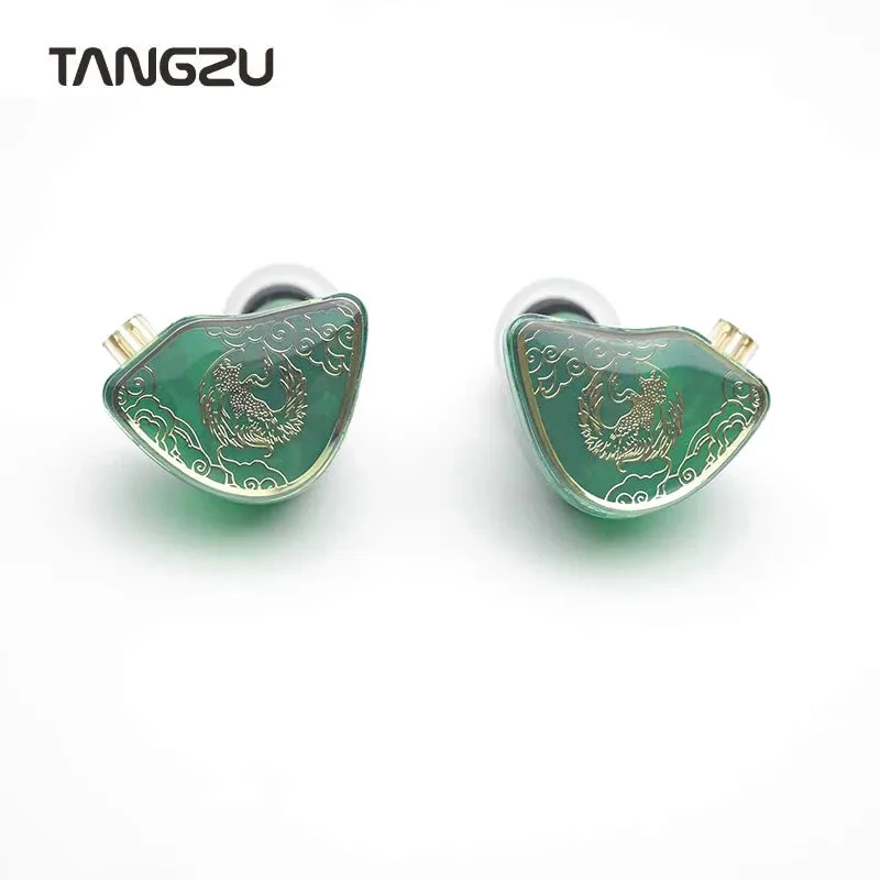 Tangzu WAN ER SG Jade Green 3.5mm Plug Microphone IEM 10mm Dynamic Driver Music HIFI Earphone With 0.78mm 2Pin Swappable Cable