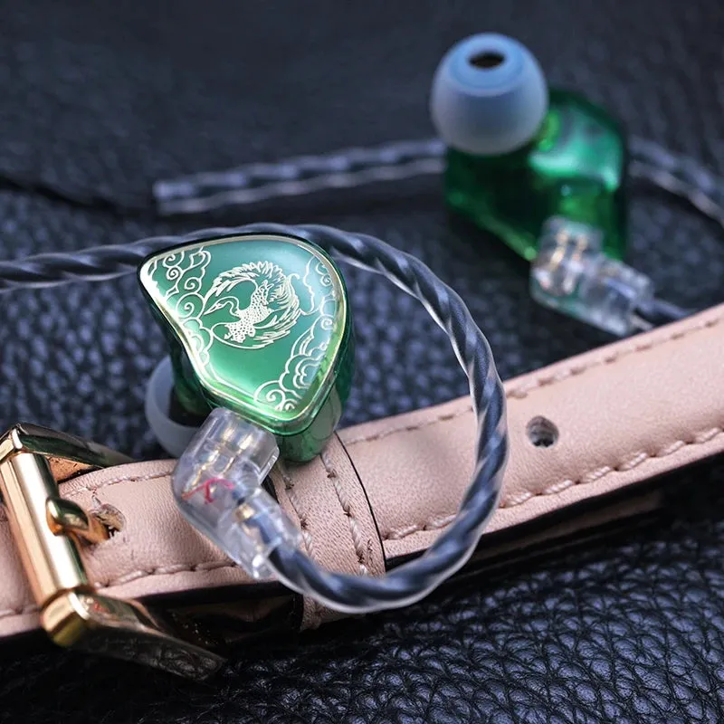 Tangzu WAN ER SG Jade Green 3.5mm Plug Microphone IEM 10mm Dynamic Driver Music HIFI Earphone With 0.78mm 2Pin Swappable Cable